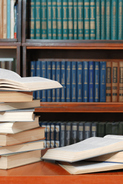 law books open