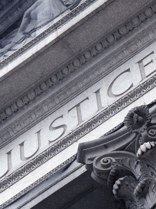 Justice carved into courthouse