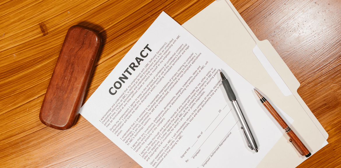 Image of contract paperwork