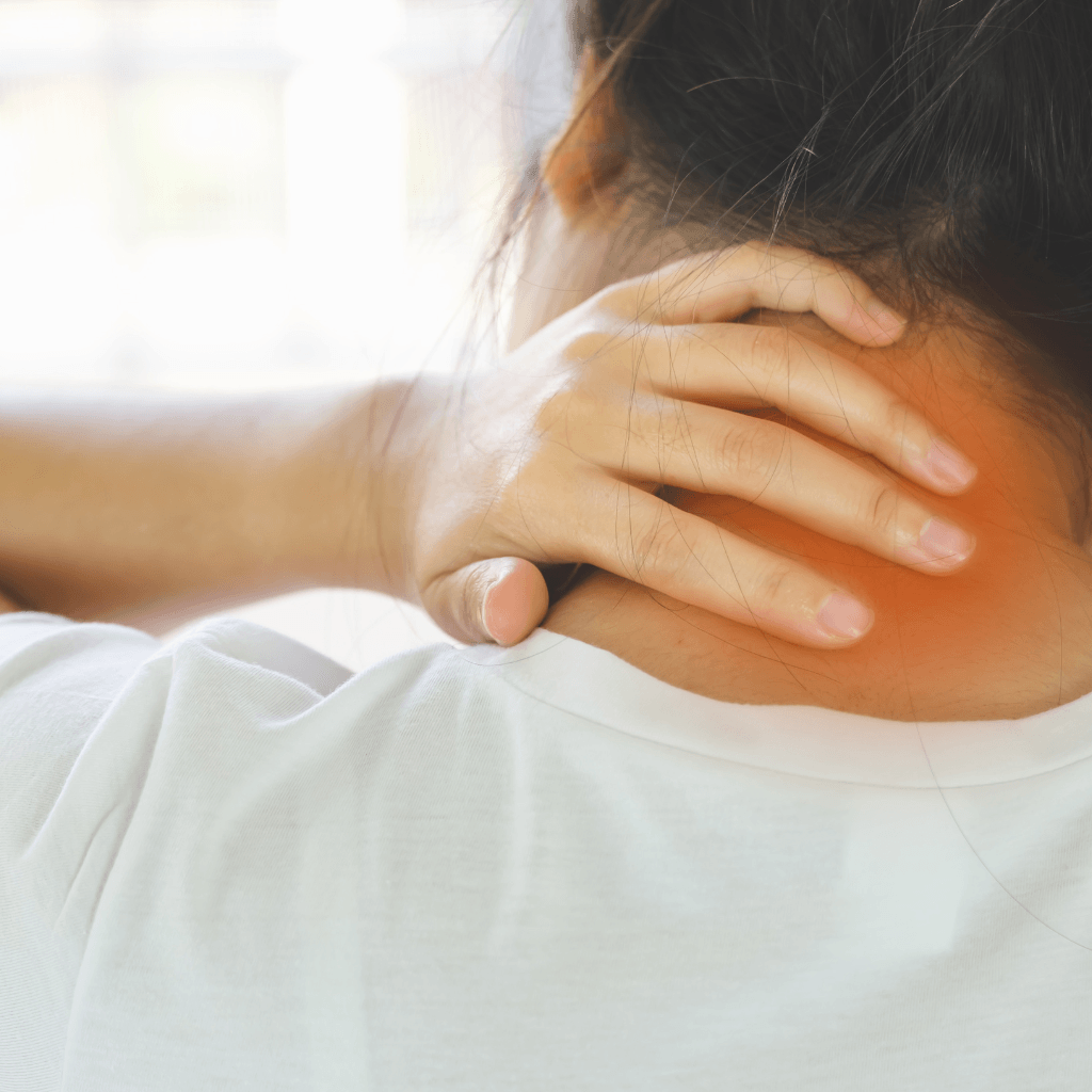 person experiencing neck pain